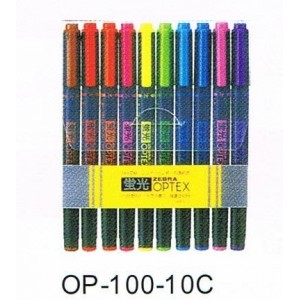 班馬牌 WKCR1 OP-100 Optex 雙頭螢光筆(筆型)(10色)